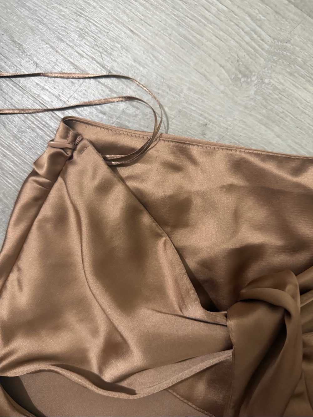 Zara One-Shoulder Satin Dress in Champagne Gold - Picture 13 of 13